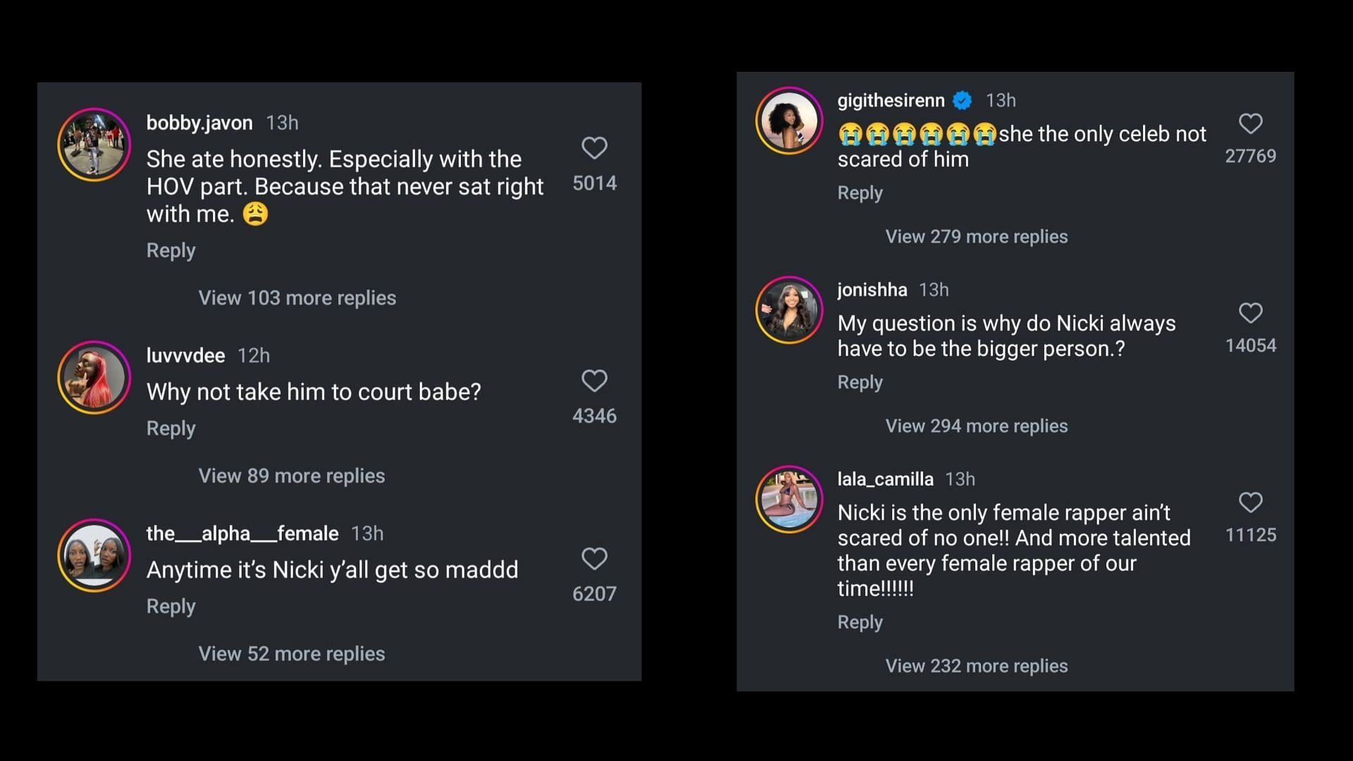 Online responses (Images via Instagram/theshaderoom)